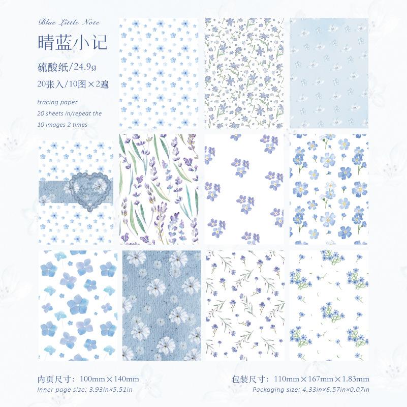 20pcs/lot Memo Pads Material Paper Omotoki Garden Diary DIY Scrapbooking Cards Junk Journal Retro Background Decoration Paper