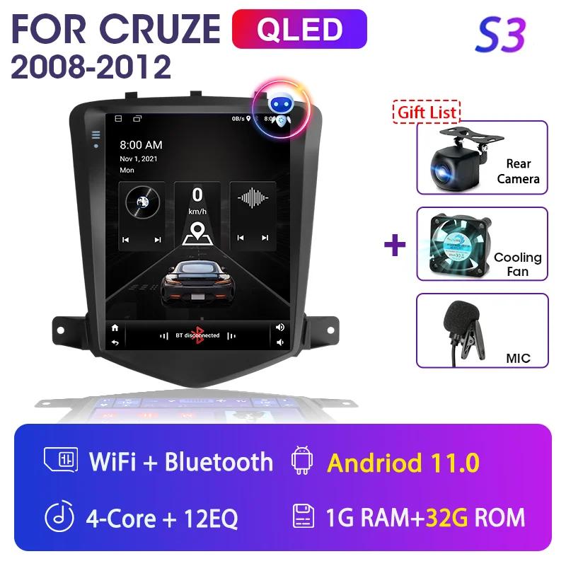 9.7" Android 12 Carplay Car Radio for Chevrolet Cruze J300 2008 - 2012 Multimedia Player 2 Din GPS Stereo DVD Head Unit