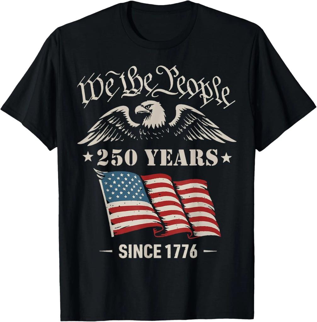 250 Years of Freedom 1776 2026 Patriotic Bald Eagle USA Flag Gift Unisex T-Shirt