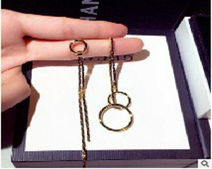 S925 Silver Geometric Tassel Stud Earrings: Fashionable Korean Style, Elegant Design, Versatile for Women