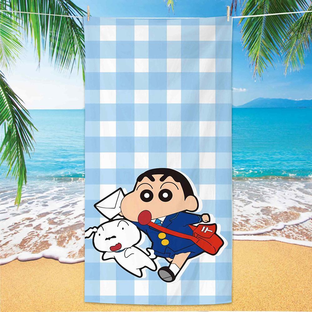 Extra Large Kids Quick Dry Bath Towel Cartoon Character Digital Print Double Sided Flannel Microfiber Beach Towel