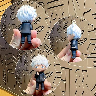 Q-Version Keychains Anime Jujutsu Kaisen Action Figures Satoru Gojo Nanami Kento Doll Model Keyrings Kids Toys Birthday Gift