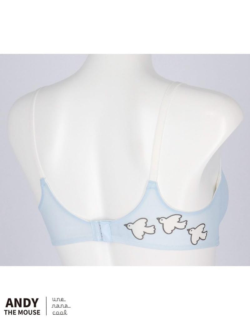 Unnanacool Wireless Comfortable and Design with Mouse Wireless BU Bra, Beautiful, High-Arm [Collaboration ANDY], Bra, BUN122, Women's,