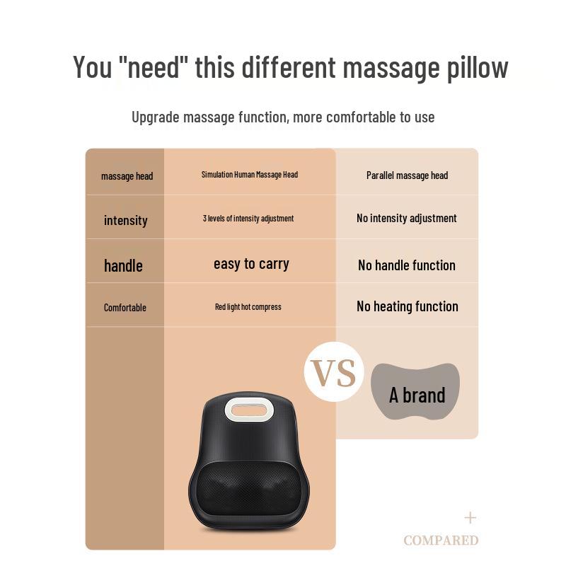 Multi-Functional Smart Cervical Spine Massager with Heating for Neck, Shoulder, Back, and Waist - Home Kneading Cushion