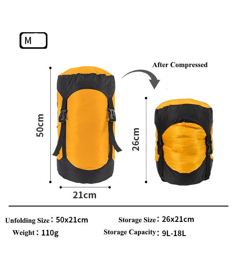 Outdoor Use Water Repellent Sleeping Carryall Compression Stuff Sack Camping Storage Compression Carryall Sack for Backpacking Travel Hiking