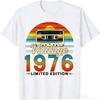 50 Years Old Gifts Vintage Born In 1976 Retro 50th Birthday TShirt Funny  Y2k Clothes Street Fashion Graphic T Shirts Cotton