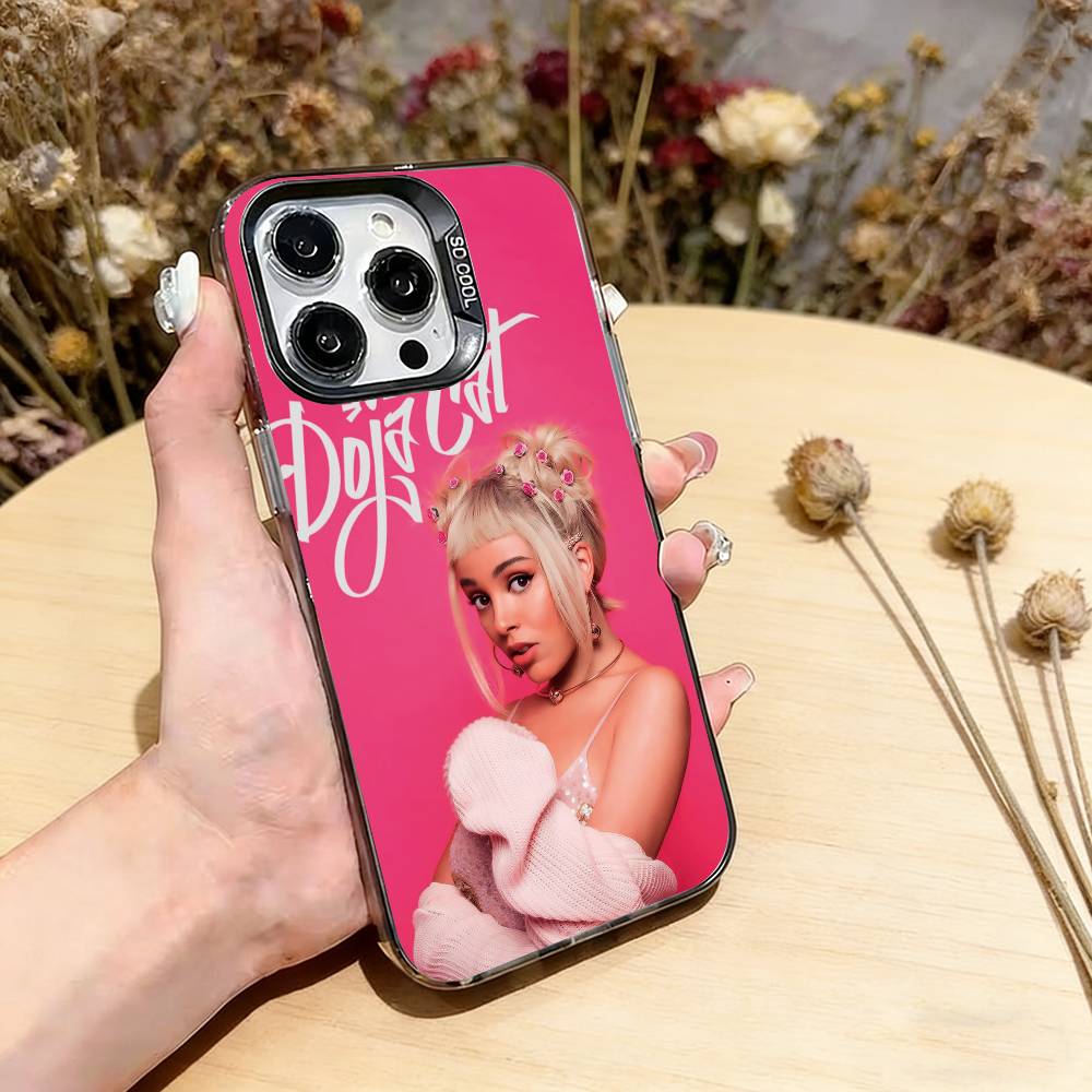 Doja Cat Sänger Handyhülle Für iPhone 17,16,15,14,13,12,11 Plus,Pro Max,XS,Farbige Silberbeschichtete Innenabdeckung