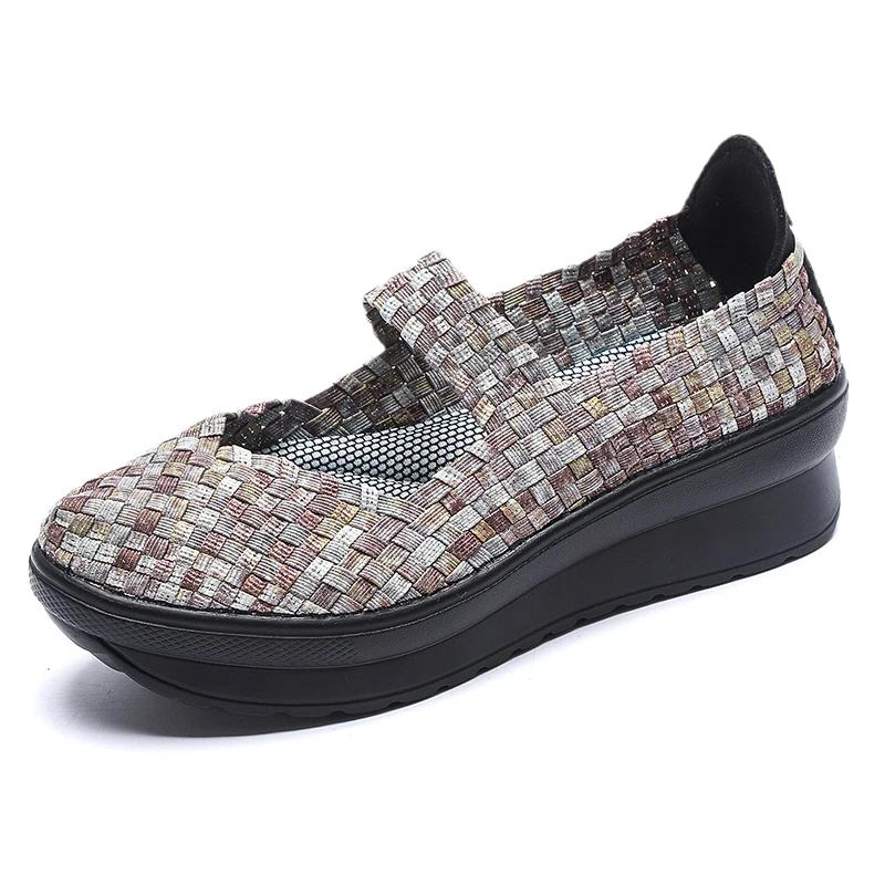 Fashion Summer Women Flat Shoes 2025 New Fashion Elastic Band Weave Shoes Breathable Lightweight Women Casual Loafers Zapatos De Mujer