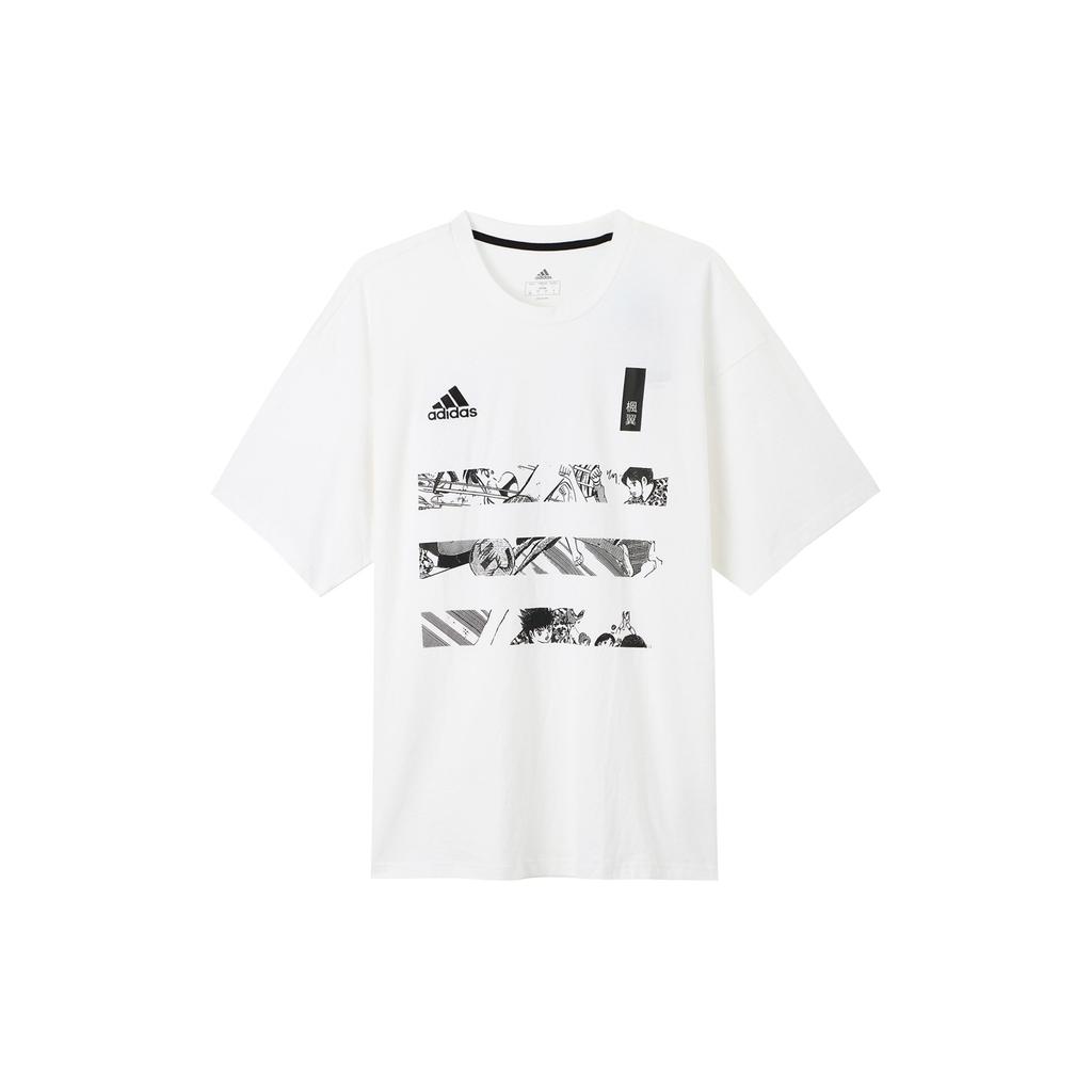 adidas T Shirts Men's White Crew Neck Moderate Straight Fit GK3440