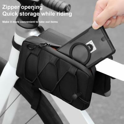 Fahrrad Rahmentasche Wasserdichtes Fahrrad Satteltasche Wasserspeicher Ausrüstungstragetasche für Pendeln Radfahren Outdoor Handy
