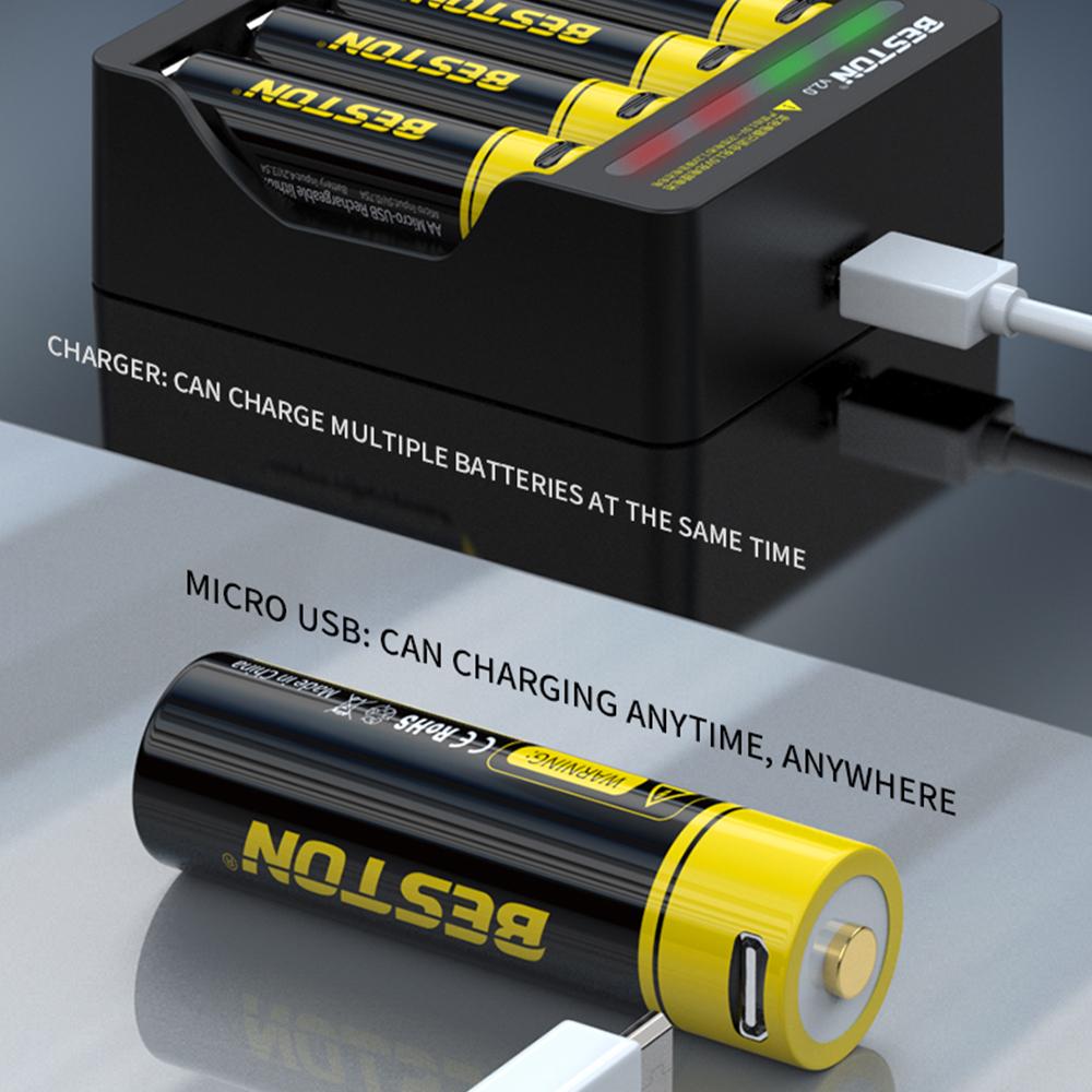 Multifunction AA Lithium Battery 2800mWh Toy KTV Battery 1.5V Constant Voltage Fast Charge USB Rechargeable Battery