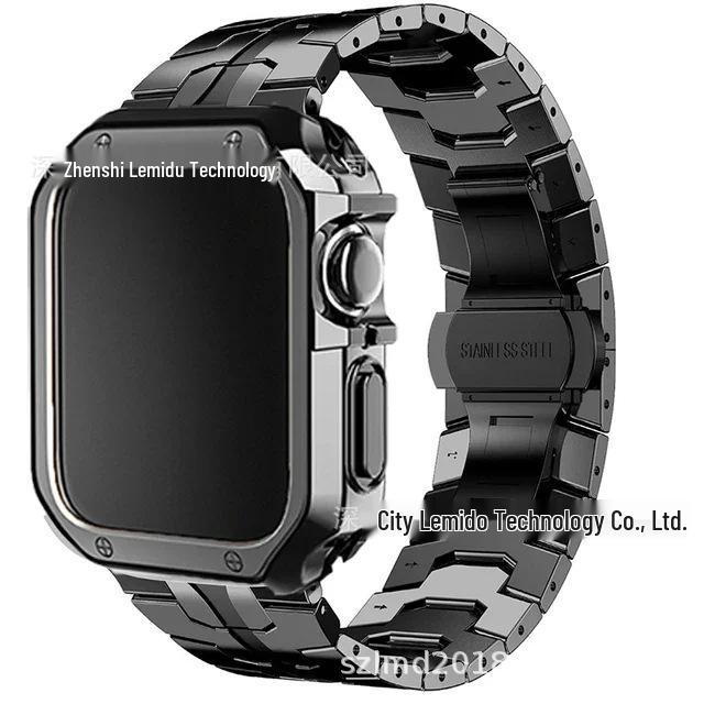 Iron Man Edelstahl-Rüstungsgehäuse mit TPU-Armband für Apple Watch
