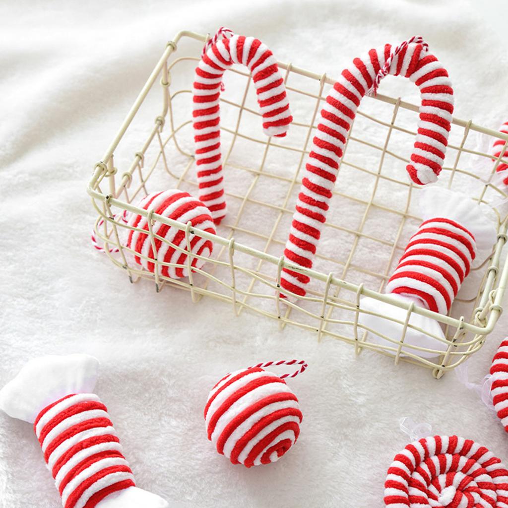 Candy Christmas Ornaments, Red and White Candy Cane Christmas Pendants Lollipop Hanging Ornaments for Xmas Tree Party Decoration