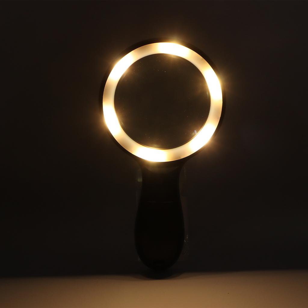 Handheld Reading Magnifying Glass LED Magnifying Glass 10 Times 88mm for Reading Books and Newspapers