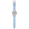 Swatch NEW IRONY CHRONO BLUESHIFT GLOW Blue Wristwatch, YVS536, Unisex, Adult,