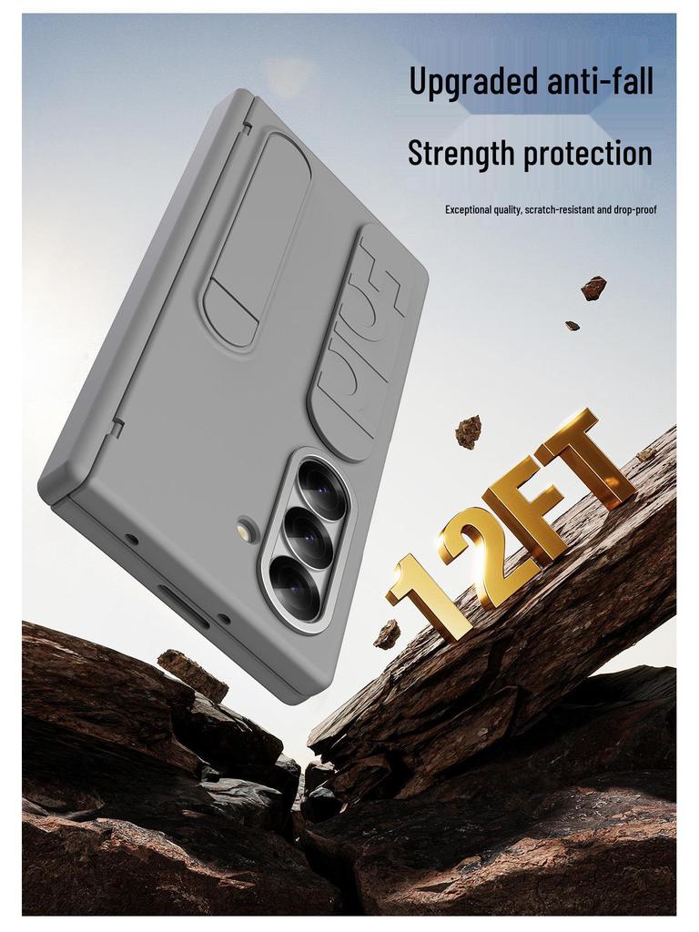 Samsung Z Fold7 Phone Case with Wristband, Pen Slot, Hinge Cover, and Screen Protection