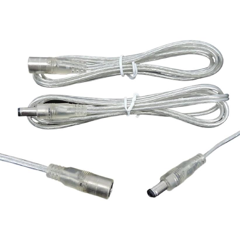 0.2/1m Transparent DC Male Female Pigtail Cable Jack 5.5x2.1mm 5A 20awg Power Adapter Connector Extension Cord(Dc Female 1pcs,1M)