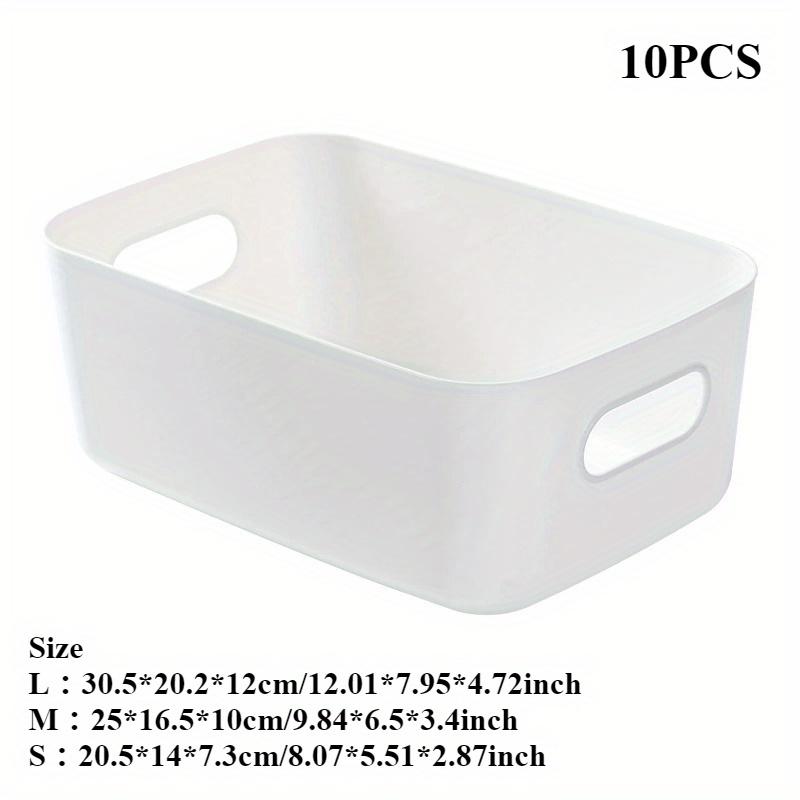 10Pcs Plastic storage box, desktop large storage box, cosmetics and miscellaneous items sorting, dormitory storage box