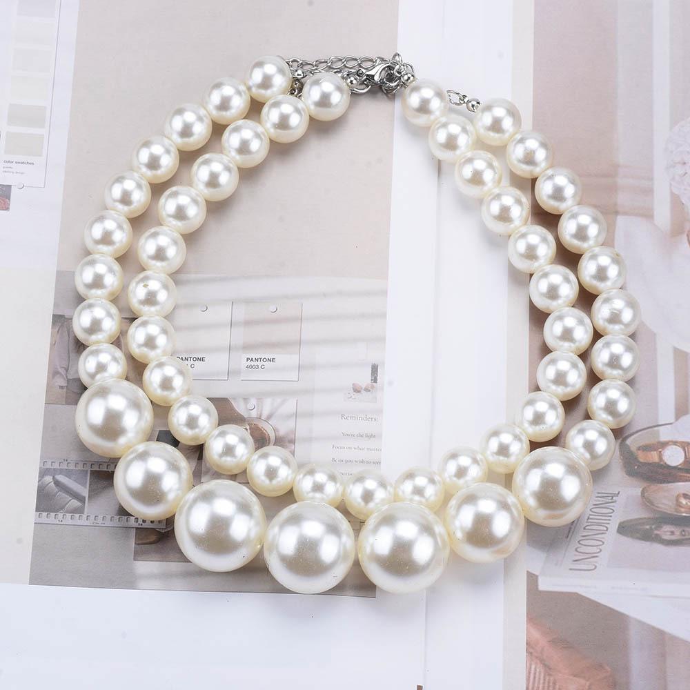 

Двойная жемчужина ключичная цепочка барокко холодный ветер искусственный жемчуг ожерелье женское