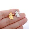 5Pcs/Lot Hollow Halloween Theme Charms Stainless Steel Skull/Pumpkin/Vampire Bat/Witch/Spider/Ghost Pendants For Jewelry Makings