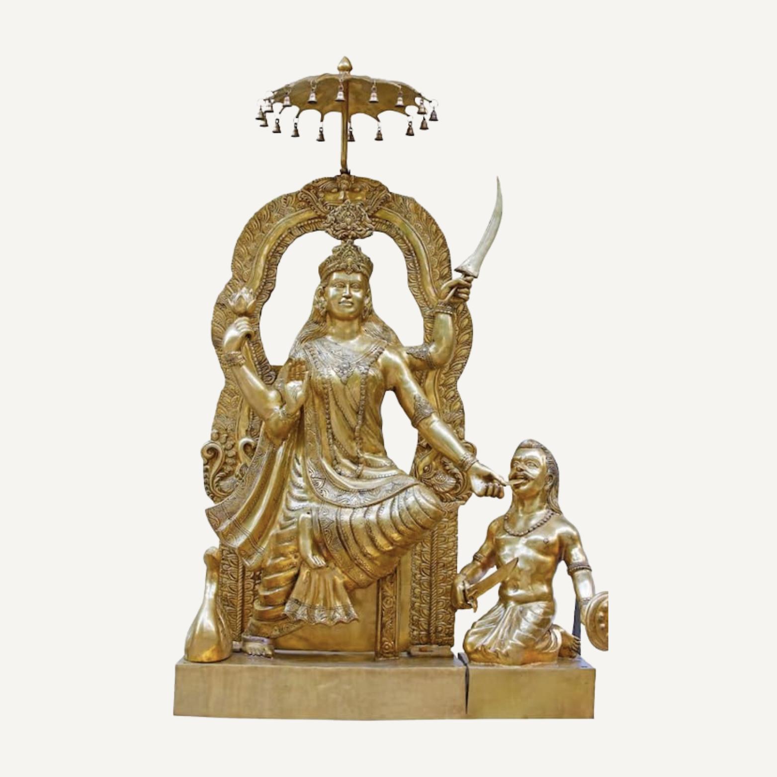 

Pure Brass Made Mata Bagalamukhi Decorative Puja Idol For Home, Temple - 18 Cm
