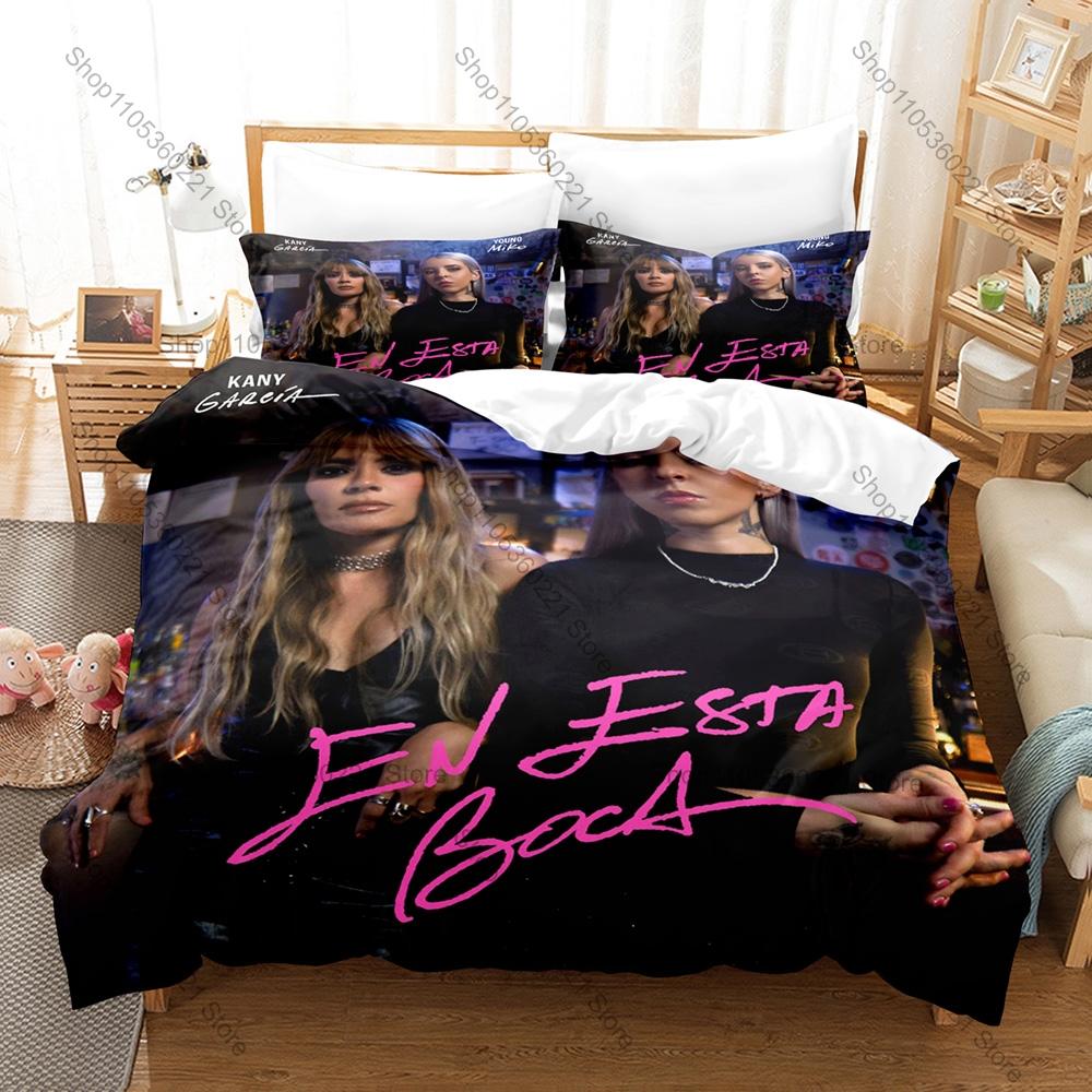 Young Miko BabyMiko 3PCS Bedding Set, Duvet Cover + 2 Pillowcases, Latin Trap Star Print Soft Microfiber for Fans Bedroom Decor