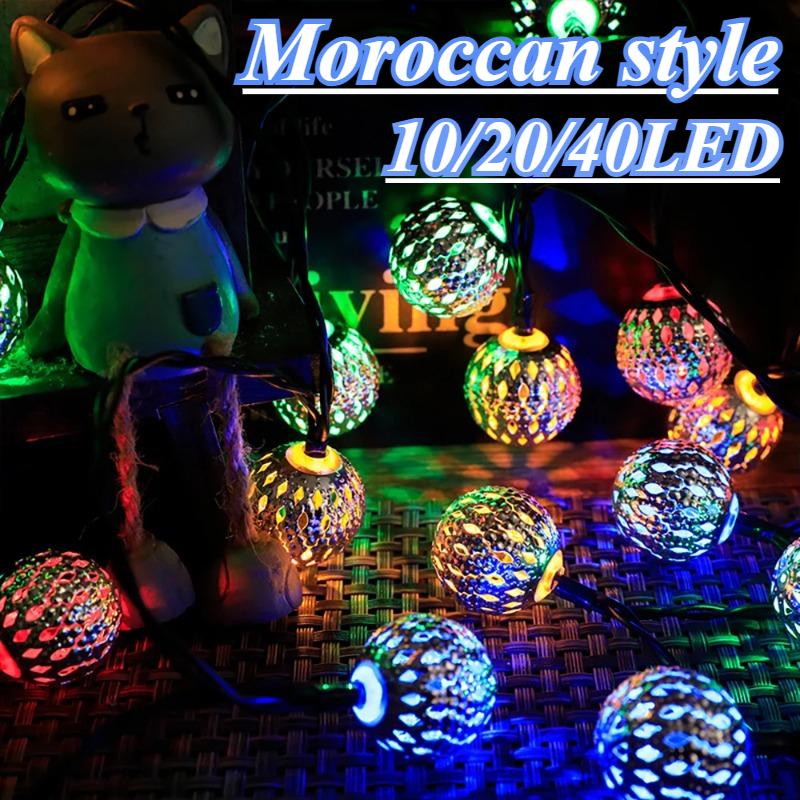 Moroccan Light Guirnalda De Luces Alimentadas Por Energía Solar Colorful Removable Outdoor Decorations Solar Energy