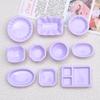 10-Piece Handmade Resin Cartoon Plate Set for Dollhouse Decor and DIY Crafting