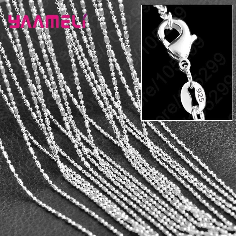 10 STUKS Groothandel Puur 925 Sterling Zilver Bedel Schakelketting Ketting Sieraden met Sterke Gladde Karabijnsluitingen 16-30 Inch