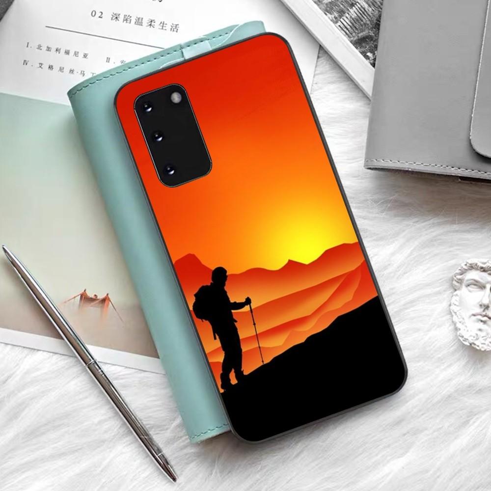 Climbing Mountain Phone Case Silicone PC+TPU For Samsung S10 20 30 22 23 24 Plus Lite Ultra Cover