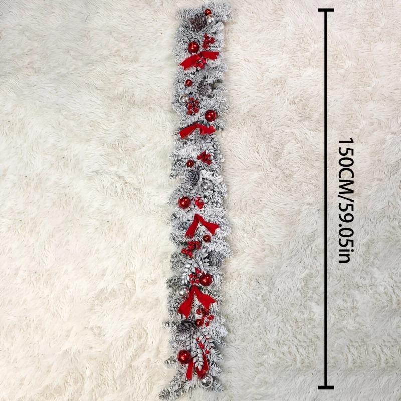 Coroană de Crăciun pentru Ușa din Față Coroană de Crăciun pentru Ușă Ornamente cu Bile Roșii pentru Ușă Fereastră Măsuță Decor de Crăciun Interior Exterior