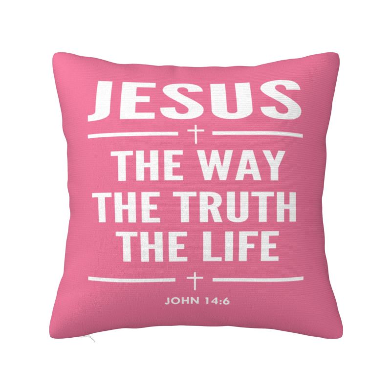 Jesus Quotes Throw Pillow Case cm for Living Room Religion Cross Christian Faith Cushion Cover Soft Polyester Pillowcase