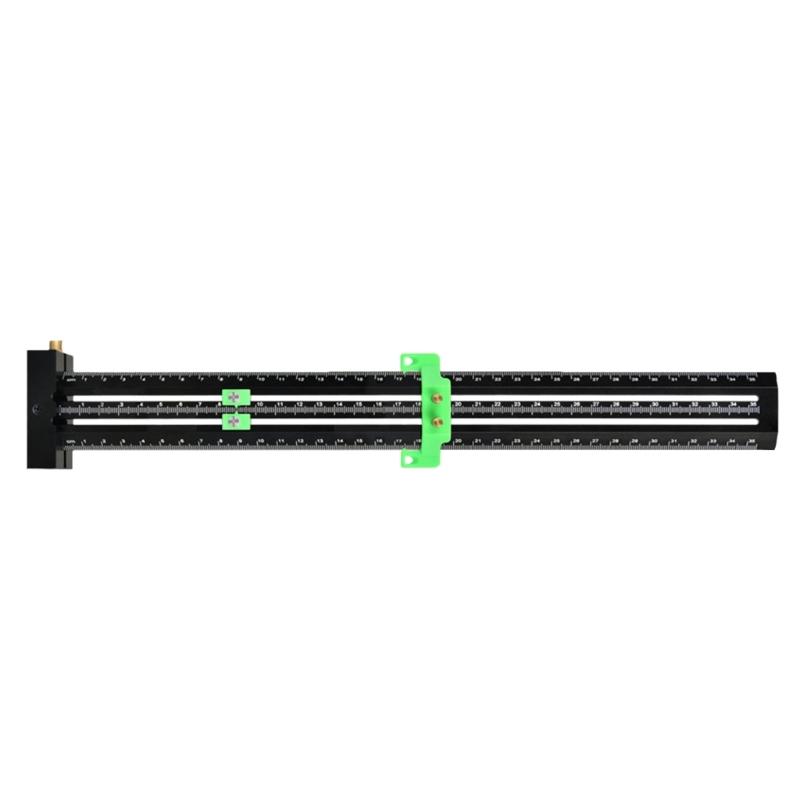 Metric/Inch Aluminum Limit Ruler Double Line Marking Ruler Multifunction Scribing Marking Ruler Measurement Tool