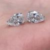 Cute Female White Zircon Stone Stud Earrings Vintage Gold Silver Color Wedding Jewelry For Women