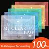 Clear Plastic Snap Button Document Folder - Durable Storage Bag for Files