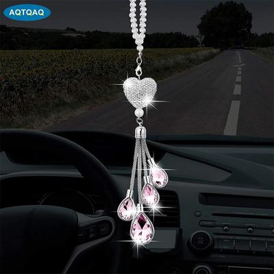 Ozdoby na zpětná zrcátka Bling Doplňky na zavěšení zrcátek do auta Dekorace do auta pro ženy Roztomilé dekorace do auta Doplňky do auta Bling