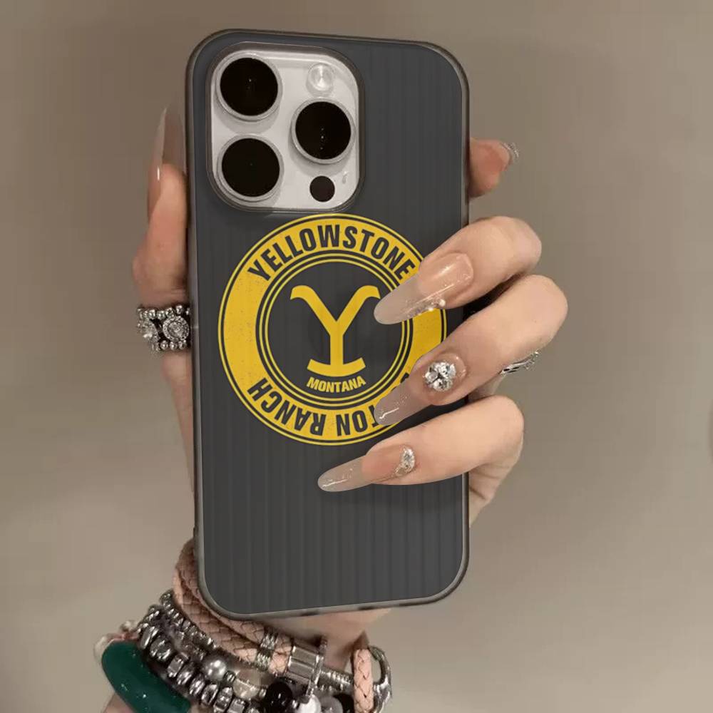 Tv Y-yellowstoneS Logo For Phone 17 16 15 14 13 12 11 Pro Max Plus Pro Air Phone Case Corrugated Stripe Back Cover