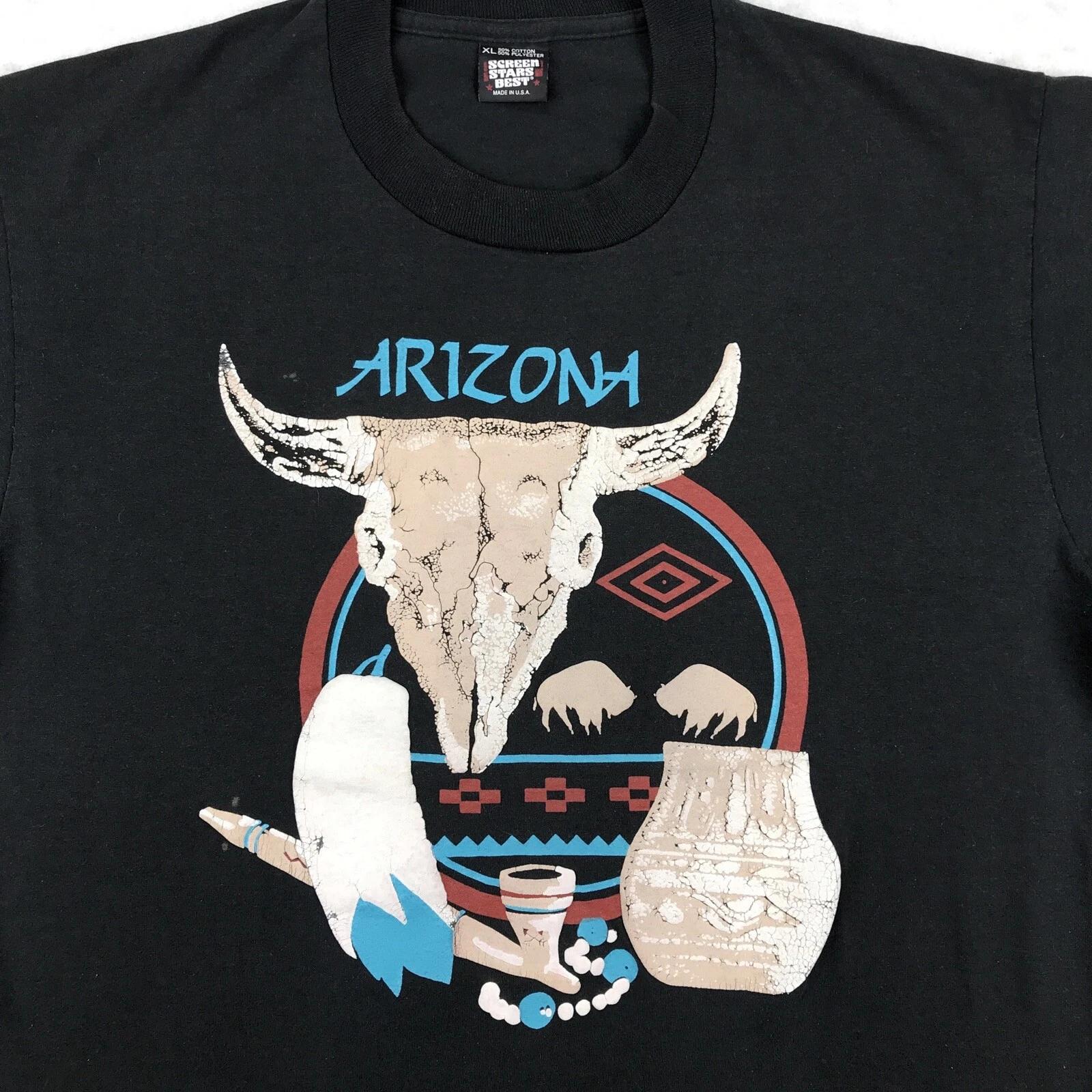 

vintage 90s ARIZONA STEER SKULL T-Shirt LARGE/XL native american single stitch 2XL