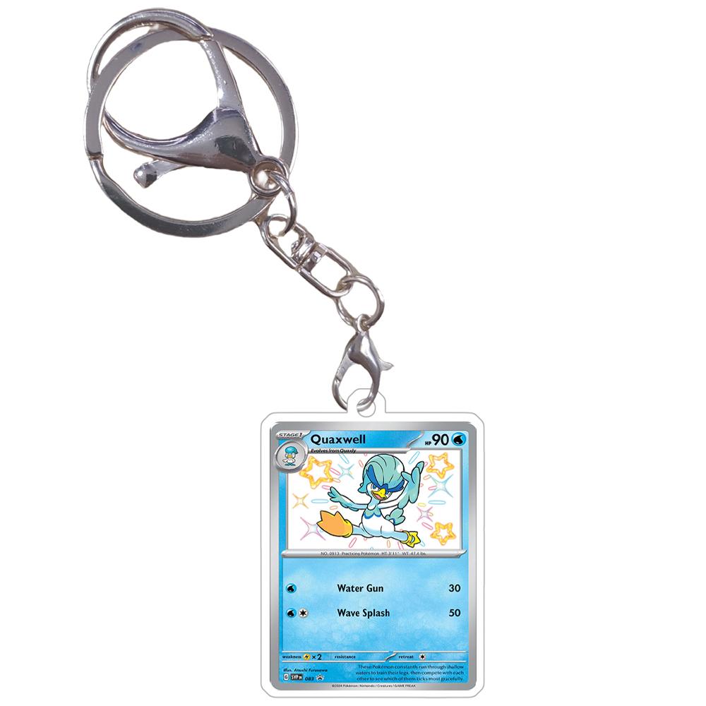 Anime Pokemon Keychain Sprigatito Meowscarada Fuecoco Skeledirge Quaxly Quaquaval Acrylic Cards Anime Game Pendant Game Prop
