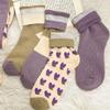 4 Pairs Women Wool Cashmere Lady Thick Winter Socks Warm Soft Solid Casual Socks