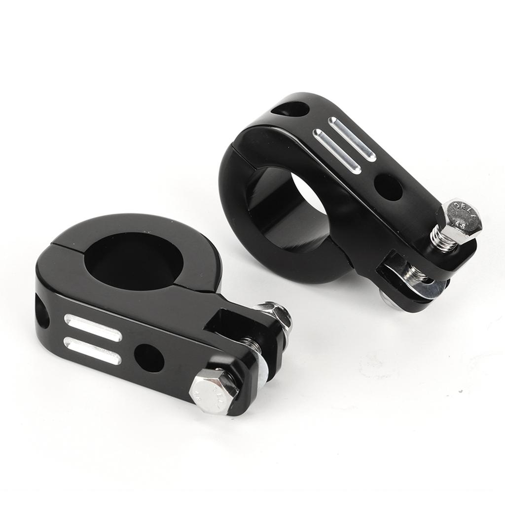 Pair of 32mm 1.25in Foot Peg Mounting Clamp Motorcycle Footrest Bracket Fit for Honda Silver and Black