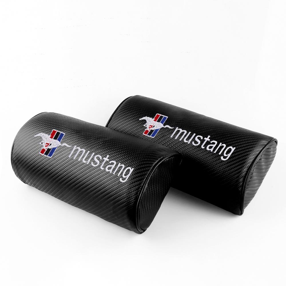 Car Carbon Fiber Headrest Seat Pillow For Ford ST Fiesta Focus Mk2 3 4 Edition Mondeo Fusion Ecosport Head Support Protector Pad