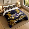 3-Piece Bed Sheet Set with Baltimore Ravens Design, 1 Flat Sheet and 2 Pillowcases for Bedroom