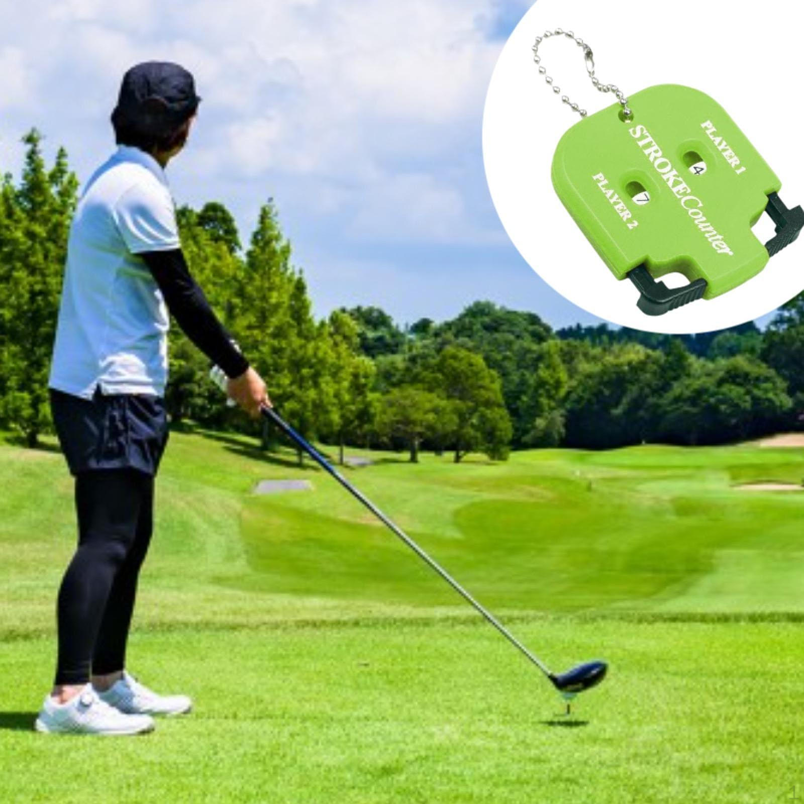 

Аксессуары для счетчика ударов в гольфе, 2-значный квадратный, ручной, игрок с брелоком, портативный для игр зелёный