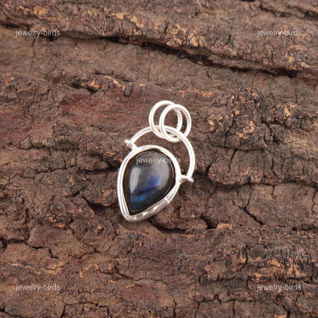 Mothers day Sale Pear Labradorite Stone 925 Silver Anniversary Pendant Jewelry PP-56-31
