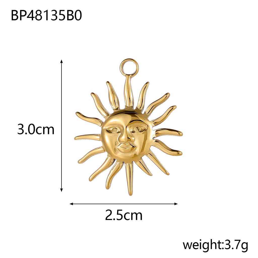 Colorful 18K Gold Plated Oil Drop Stainless Steel Charms Enamel Sun Flower Moon Pendants For Necklace Jewelry Making