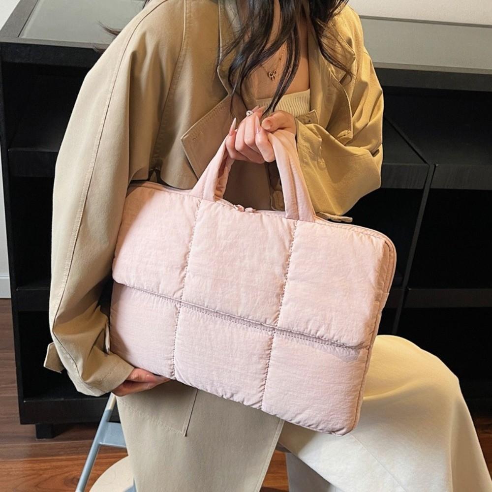 Einfache 16-Zoll-Laptoptasche Stoßfest Gepolstertes Kissen Laptopschutzhülle Leichte gesteppte Puffer-Notebook-Aufbewahrungstasche Herren Damen