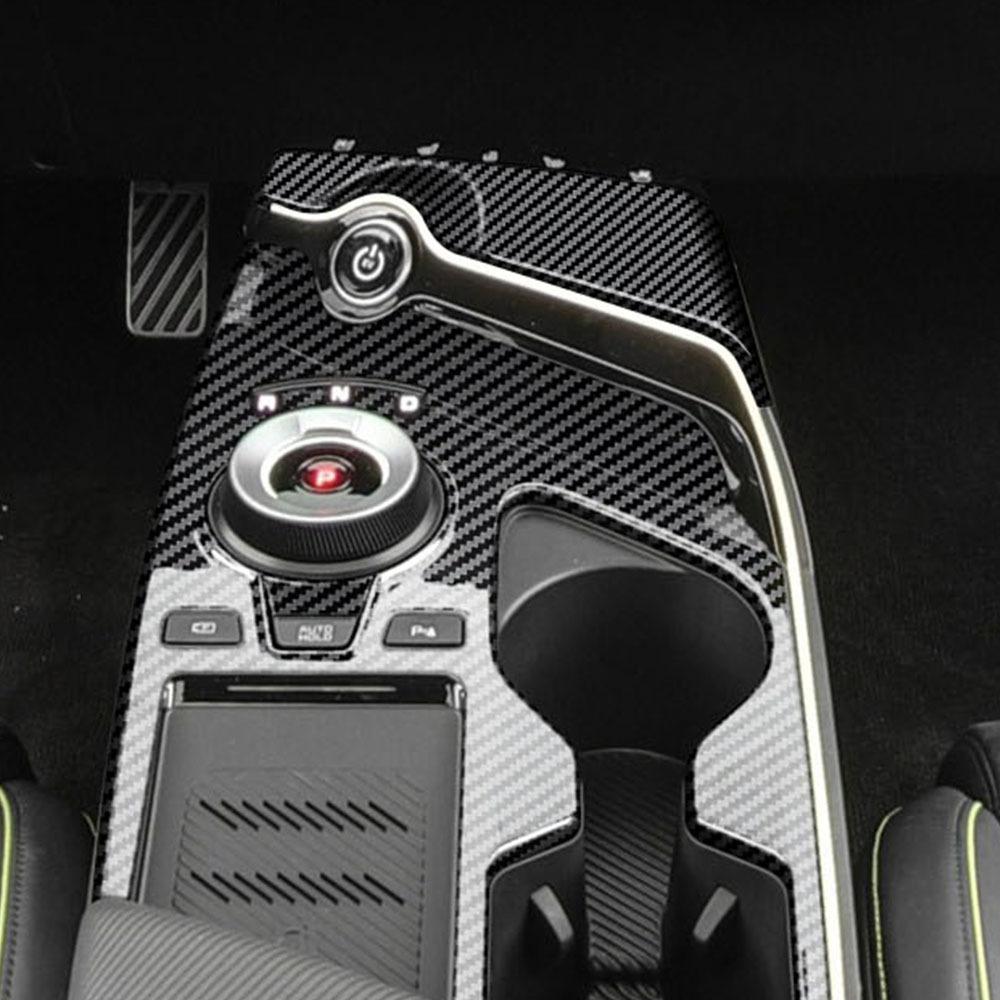 Applicable22Kiaev6Gear Box Carbon Fiber Pattern Panel Stickers Water Cup Holder Cover Change Interior Design