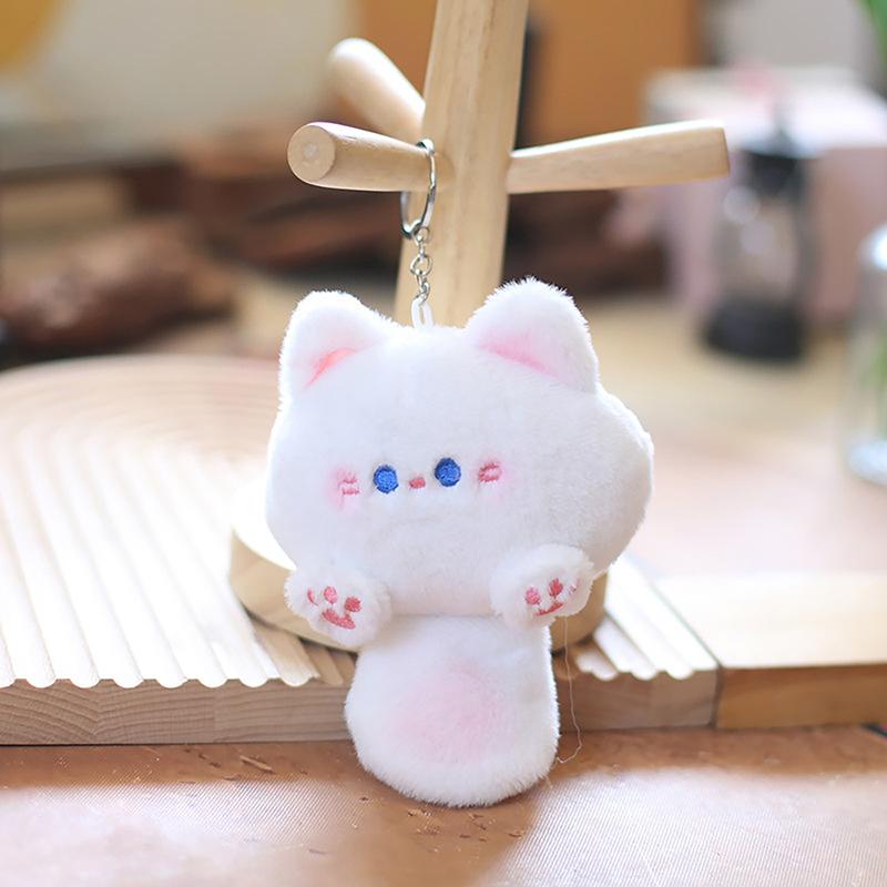 Kawaii Soft Stuffed Animal Little Cat Keychain Plush Bag Car Pendant Keychain DIY Trinket Kids Stuffed Animal Toys