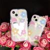Корейський чохол для телефону Sweet Love Heart Flowers Mirror Phone Case для iPhone 14 13 12 11 15 Pro Max Чудова жорстка протиударна задня кришка